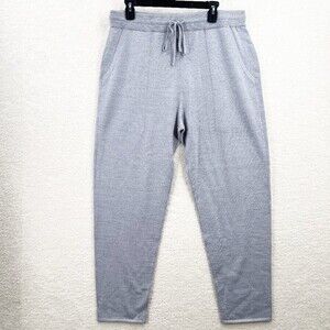 St. John Wool Blend Drawstring Pants in Grey Melange Size L NWT